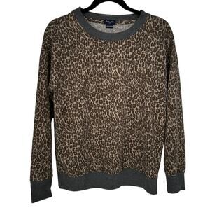 Splendid Animal Print Crewneck Sweatshirt Brown & Gray Athleisure Casual S
